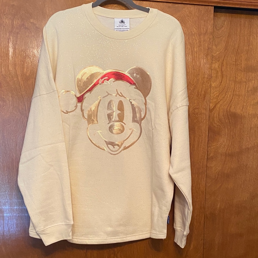 Disney Cream and Red Mickey Mouse Holiday Spirit Jersey